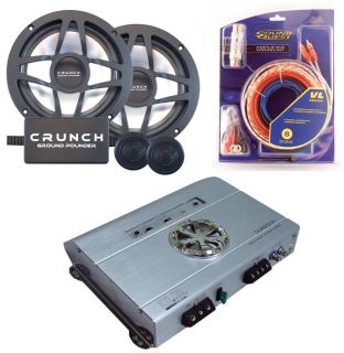 CRUNCH CAR AUDIO COMPONENT SPEAKER PACKAGE W/ GRP6.5C DUB2502 AMP