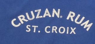 Cruzan Rum St Croix Party Drinking Short Sleeved T Tee Shirt Mens Blue