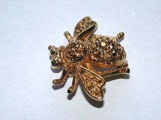 Retired Joan Rivers Swarovski Crystal Bee Pin Brooch L