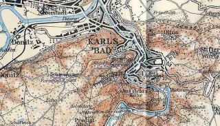 Czech Karlsbad Area Karlovy Vary Old Vintage Map 1929