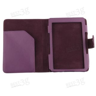 Leather Case Cover LED Reading Book Light Stylus Pen for Kindle 4