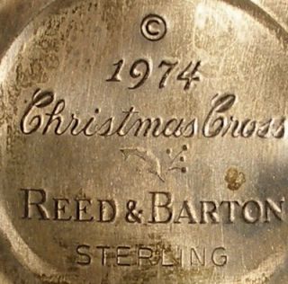 Reed Barton Sterling 1974 Christmas Cross