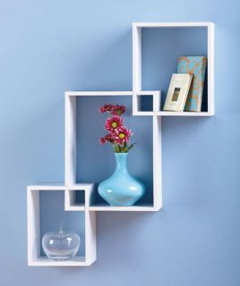  Modern Rectangle Cube Wall Shelves Display Decor Wooden White