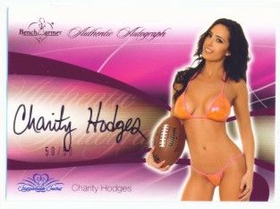Charity Hodges Pink Autograph 50 Benchwarmer Signature