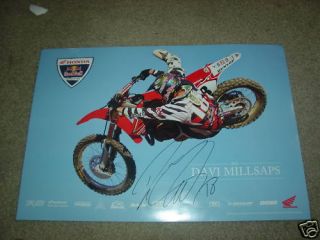 Davi Millsaps Motocross Racer Autographed Poster 2010