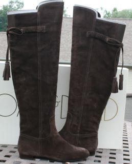 womans joan david boots 8 5 hinder brown suede new