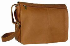 David King Leather Messenger Bag Briefcase Tan