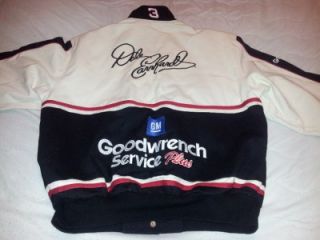 dale earnhardt sr official white and black gm goodwrench nascar jacket