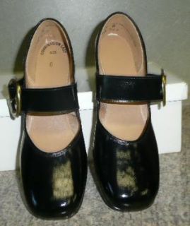 Vtg 60s 70s Womens Black Patent Leather Holiday Dress New Shoes GR8