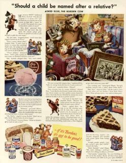 Elsie The Cow in Cute 1947 Bordens Dairy Products Ad