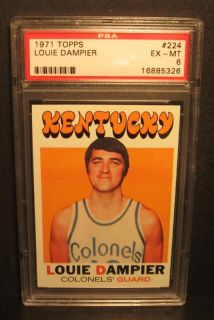 Louie Dampier PSA 6 1971 Topps 224 Rookie RC Card Kentucky Colonels