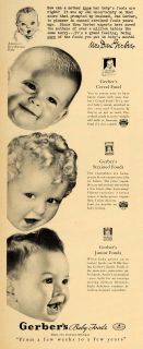 1940 Ad Dan Gerber Baby Food Cereal Strained Vegetables   ORIGINAL