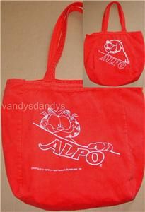 Vtg Alpo Garfield Cat Dan Dog Shoulder Bag Tote 70s Promo Canvas Food