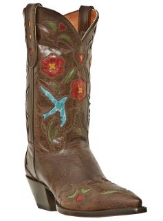 Womens Cowboy Boots Dan Post Blue Bird Medium B M Snip Toe Brown