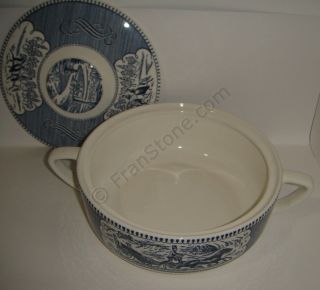 Royal China Currier and Ives Casserole with Lid