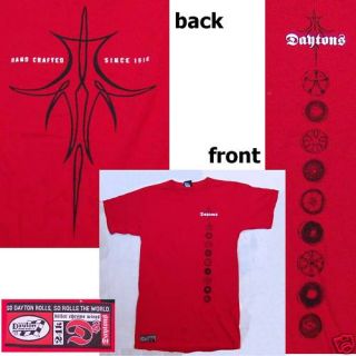 DAYTON WIRE WHEELS RIMS IMAGE RED T SHIRT 3XL EXTRA TALL NEW