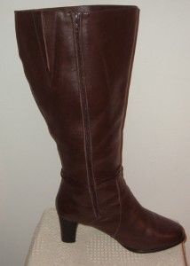 David Tate Womens Daytona 19 Brown Leather Boots   Size 12 WW   Wide