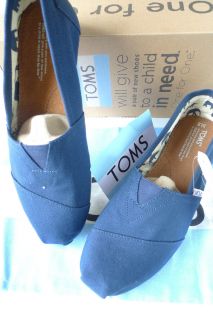 Authentic Toms Shoes Classic Navy Blue Mens Men Mens Canvas Brand New
