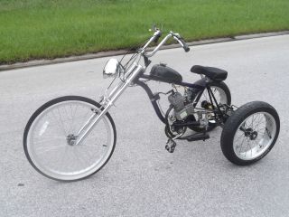 Custom Motorized Trike with Stingray Wheels Extended Front Three Wheel