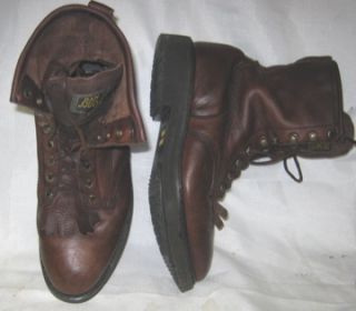 Dan Post Dark Brown Leather Lace Up Work Boots Mens Size 12 D Nice