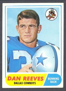 1968 Topps Football 77 Dan Reeves Dallas Cowboys EX NM