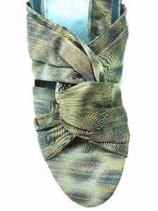 Daniblack Womens Vaine Black Leopard Fabric Print Wedge Sandal Size 8