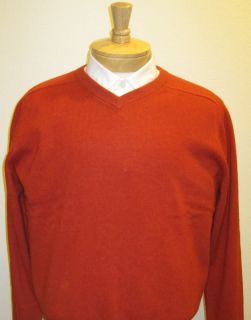  Orange Sweater Daniel Cremieux $225 Mens Classic V Neck Style