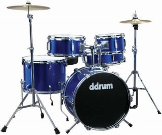 Ddrum D1 5 Piece Kids Junior Drum Set Kit Police Blue