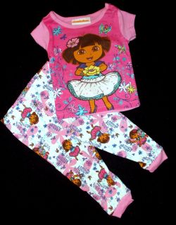 12 18 24 Months 3T 4T 5T Girls Dora The Explorer 2 PC Pajama Set