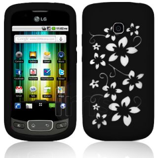  Magic Store   LG Optimus One P500 Flora Silicone Case Cover   Black
