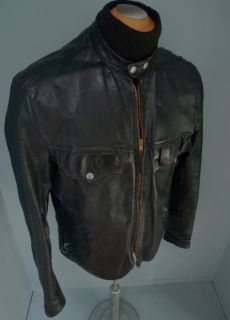 SZ46 RARE Vtg 60s Brooks Buco J27 Type Leather Motorcycle Jacket