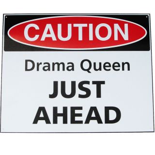 New Caution Drama Queen Just Ahead Tin Entry Door Sign