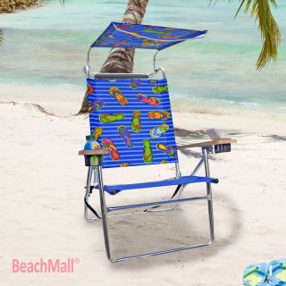 Deluxe 4 position Aluminum Beach Chair w/ Canopy