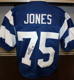 Deacon Jones Autographed Los Angeles Rams Blue TB Jersey Authenticated
