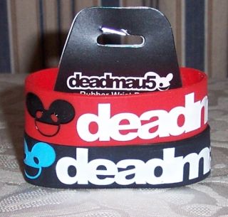 Deadmau5 Logo Red Black 2 Pack Rubber Wristbands Bracelets Deadmouse