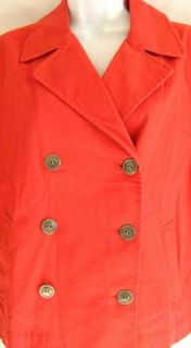 Sz 1 M CHICOS Jacket Blazer Orange Decorative Silver Buttons