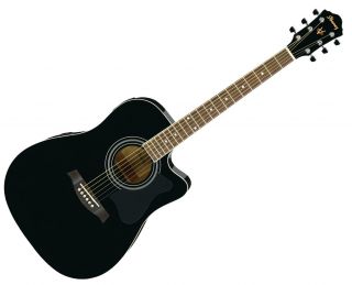  ibanez v70ce black dreadnought acoustic electric guitar brand new