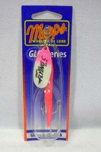  Hot Pink Glow in The Dark Fishing Spinning Lure w 2 Hooks