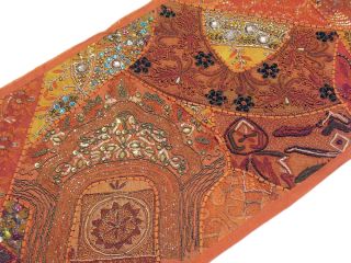 Orange Indian Decor Furnishing Textile Fabric Wall Hanging Covering