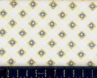 Daisy Fresh Clean Trellis Plaid Flowers on 100 Cotton Fabric Sold by
