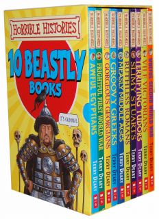  Collection 10 Beastly Books Box Set Terry Deary Childrens New