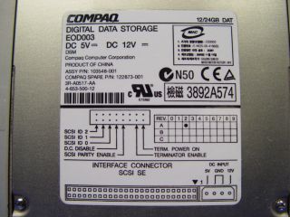 Compaq Digital Data Storage DDS 12 24GB DAT Tape Drive SCSI EOD003