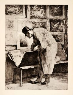 1936 Photolithograph Honore Daumier Print Collect Gallery Man Art