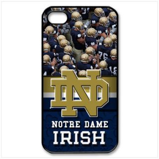 Notre Dame Fighting Irish on iPhone Case 4 4S Hard Plastic Black Cover