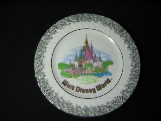 Vintage Porcelain Disney World Gilt Decorative Plate