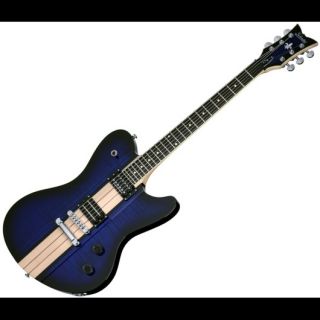 New Schecter Dan Donegan Flamed Blue Burst Neck thru Electric Guitar w