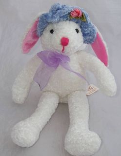 Dan Dee Plush White Bunny Rabbit Purple Easter Hat Pink