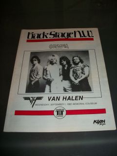 Van Halen 1982 Concert Program Eddie David Lee Roth VH