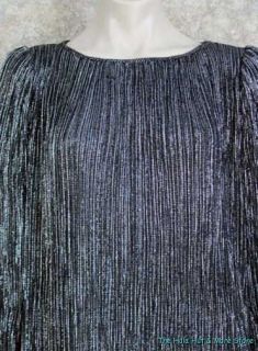 80s Vintage Black Silver Grecian Delphos Style Party Dress FORTUNY