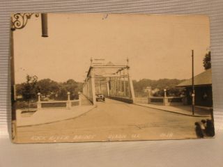 Vintage RFPC Postcard Rock River Bridge Dixon IL Lee Co